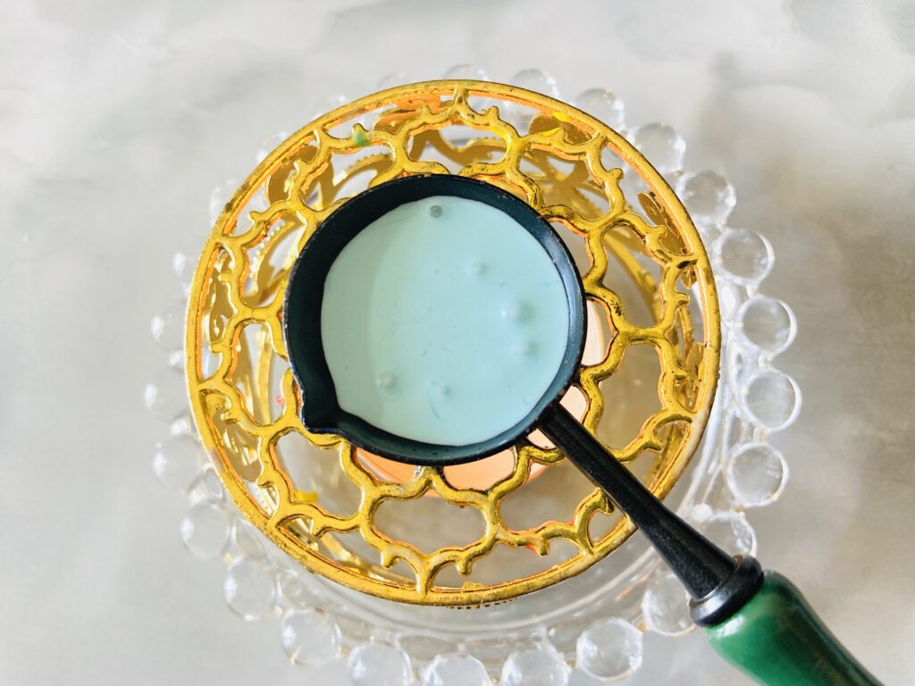 ワックスが溶けてる様子